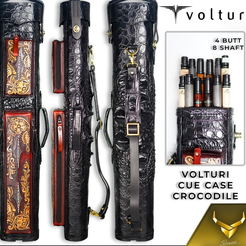 VOLTURI CUE CASE CROCODILE HORN BLACK