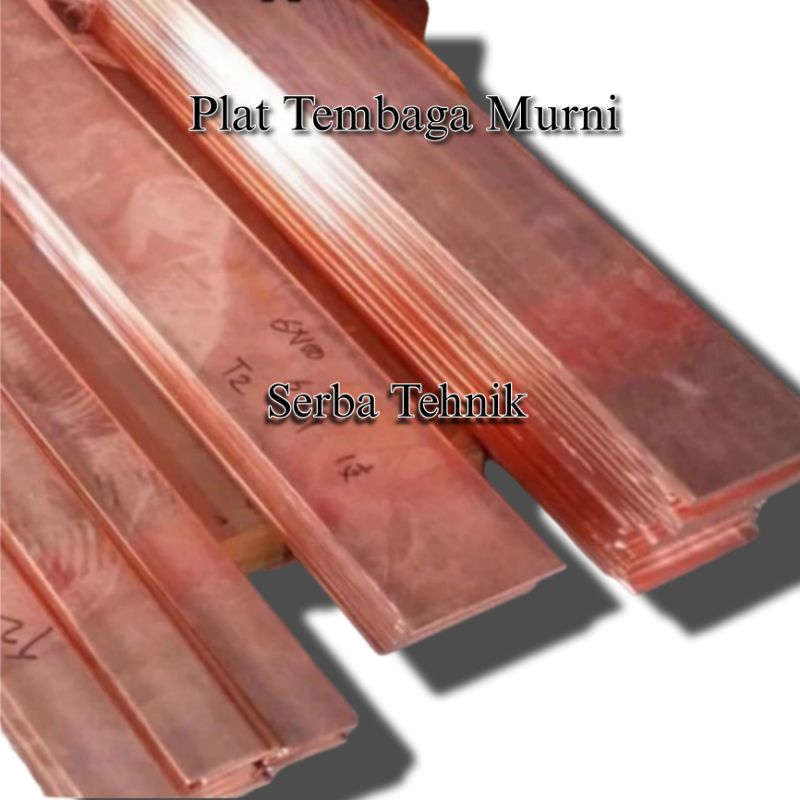 Plat Tembaga Tebal 10mm x 120mm x 500mm Tembaga murni