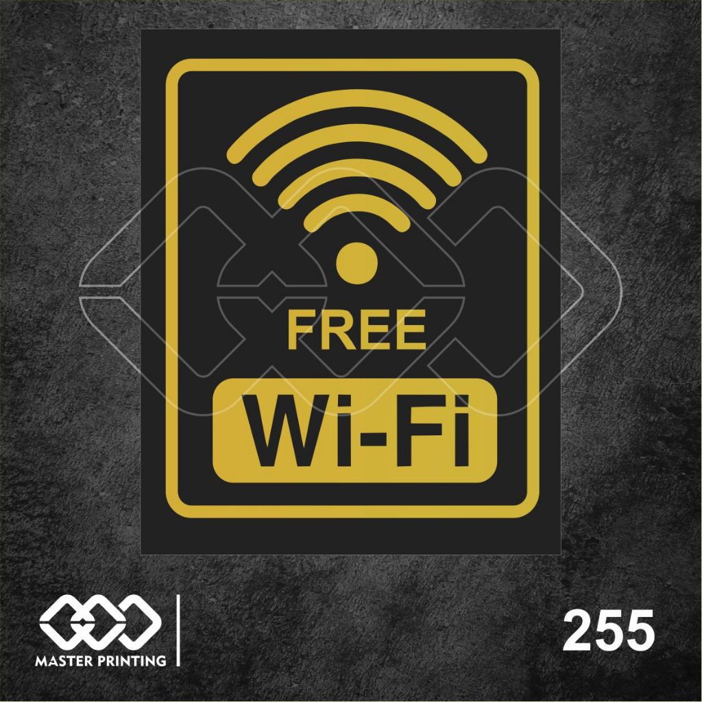 

255 - Stiker Free Wifi, Sticker Vinyl, Premium, Tahan Air, Termurah, dan Bisa Custom