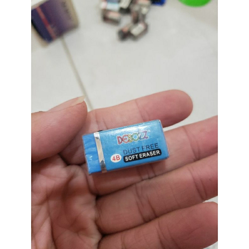 

PENGHAPUS PENSIL KAYU ALAT TULIS KAYU DEBOZZ DEBOS DUSTFREE DUST FREE 4B 4 B Soft Erazer Erazer blue biru putih white