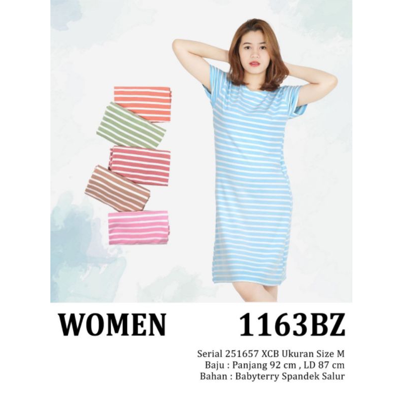 1163BZ Lemone dress tunik daster kaos pendek babyterry