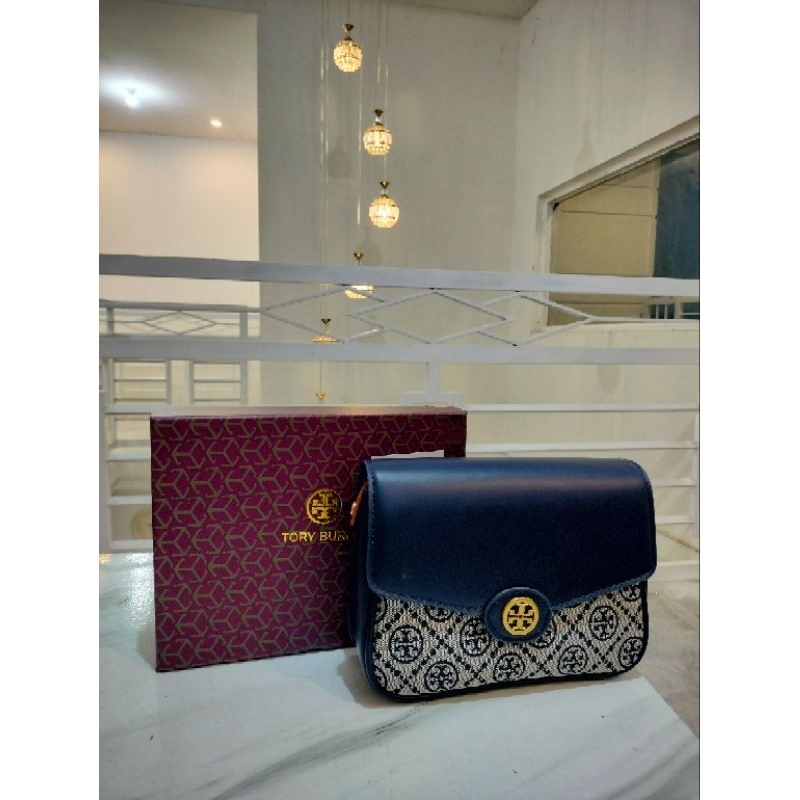 Tas Sling TB Canvas Navy Box