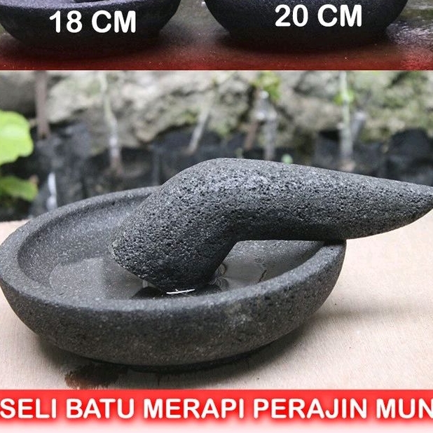 cobek batu layah ulegan batu cobek batu asli cobek batu gunung Ulekan batu buatan Jogja Magelang lan