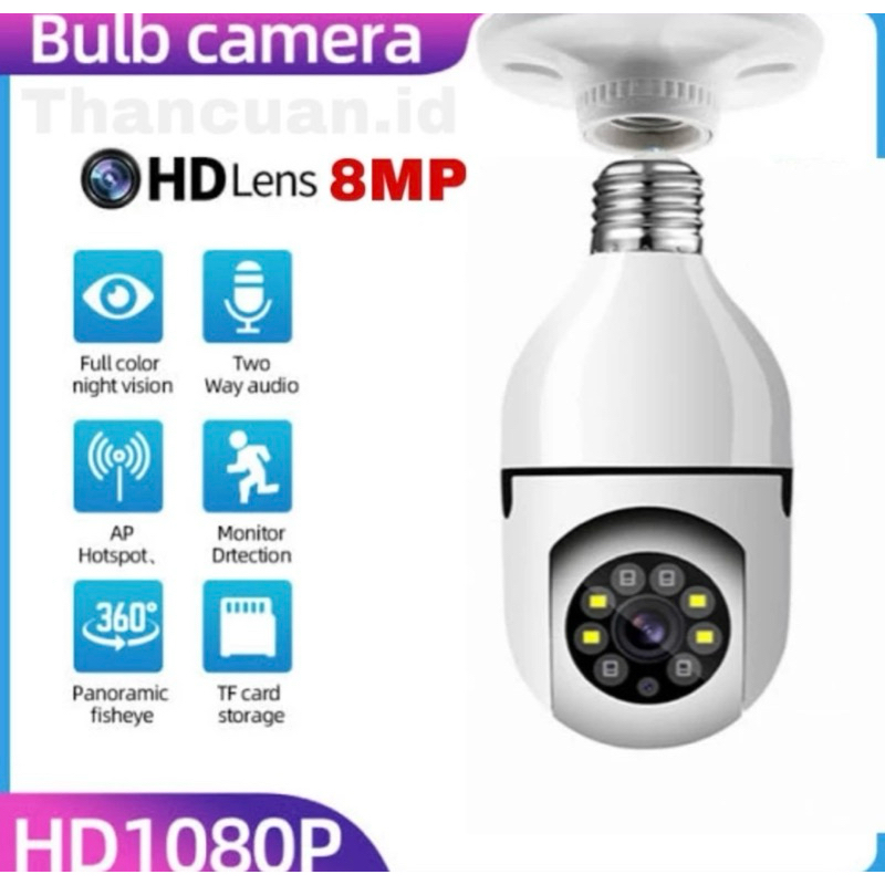 CCTV Lampu V380 Pro 8MP Kamera CCTV Wifi Lampu CCTV 360 PTZ