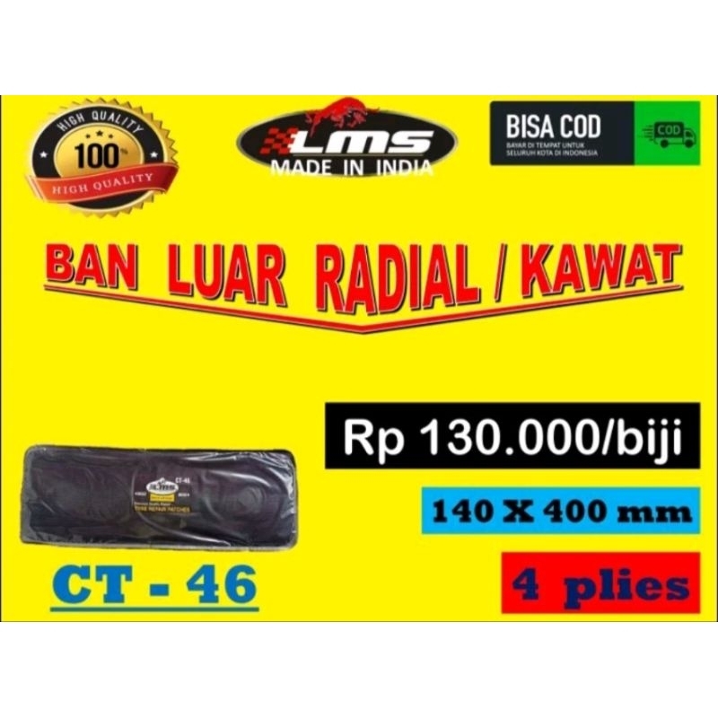 

tubles tiptop tire patch untuk ban luar perbiji