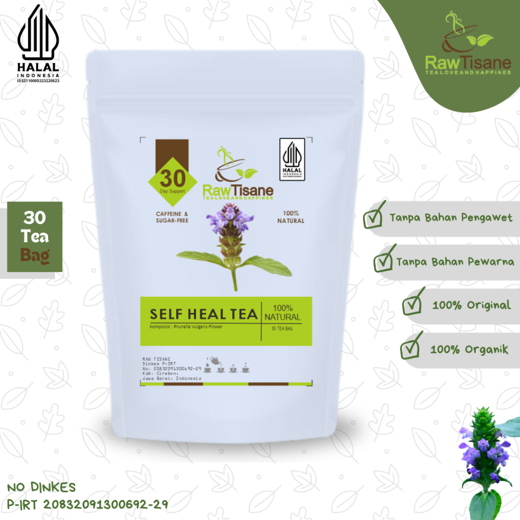 

RAW TISANE Self Heal Tea : Teh Celup Self Heal Tea / Prunella Vulgaris Flower Tea Isi 30 Tea Bag