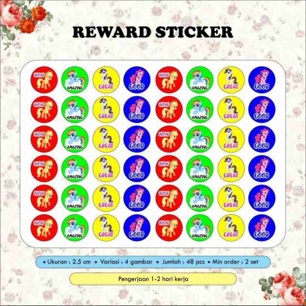 

[48 pcs] Stiker reward untuk anak scrapbook