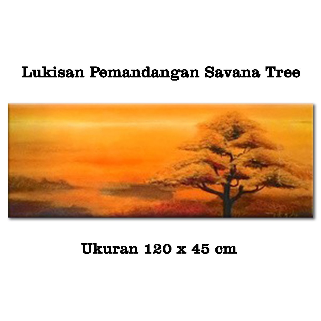 PZ100 - Lukisan Pemandangan Savana Tree