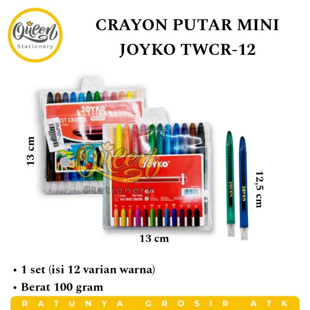 

1 SET CRAYON PUTAR 12 WARNA TWCR-12 MINI JOYKO/TWCR-12 MINI WARNA/CRAYON PUTAR PENDEK JOYKO (009905)