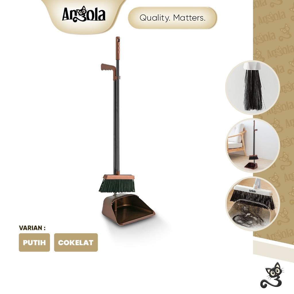 ANGOLA Broom Set Dustpan D02 Kombinasi Sapu Pengki Alat Pembersih Sapu Lantai