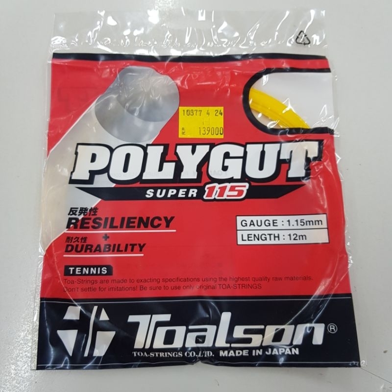 Senar Tali String Raket Tenis Tennis Toalson Polygut Super 115 Original