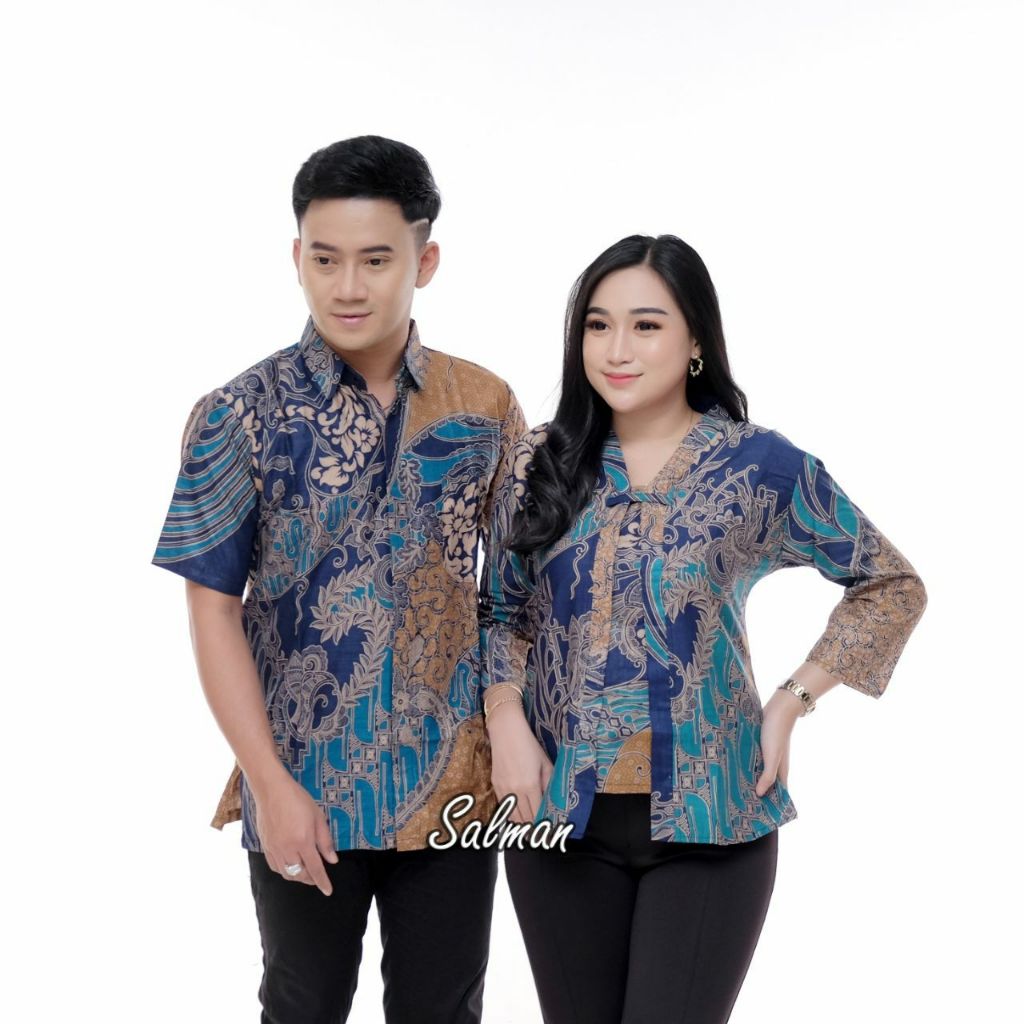 Seragam batik kantor kerja couple cewek cowok warna hijau hem dan blus cprv
