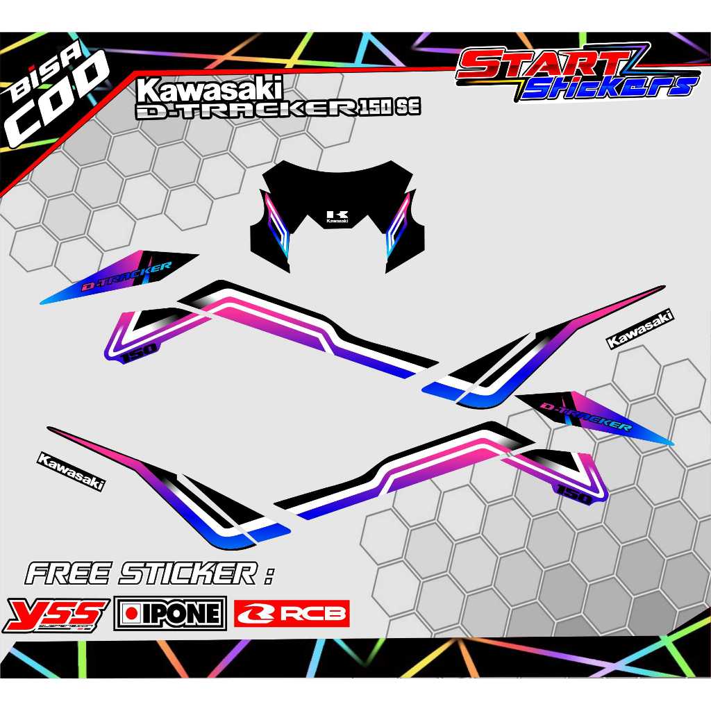 STRIPING VARIASI KAWASAKI D'TRACKER 150 SE / STICKER LIST VARIASI D'TRACKER 150 SE