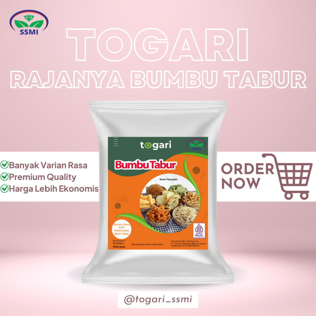 

TOGARI Bumbu Tabur Rasa Sapi Panggang (BEEF BBQ) 5000 Gram (5 KG)