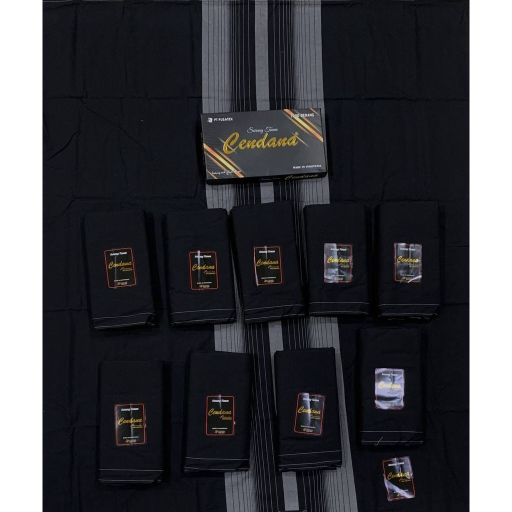 Sarung Cendana Hitam Polos/Tumpal Murah Grosir