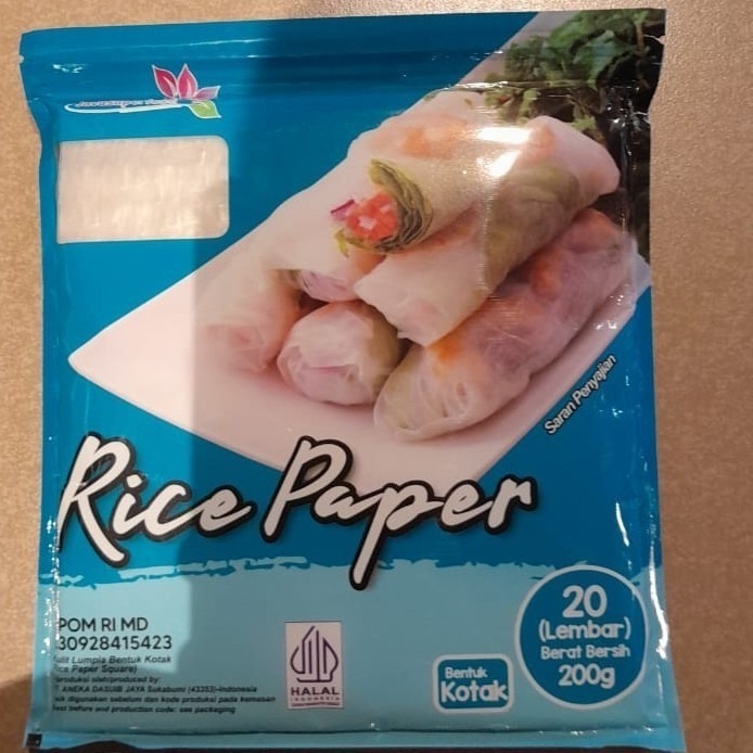 

RICE PAPPER KOTAK 200 GR KULIT LUMPIA VIETNAM 200 GR - BULAT (HALAL/BPOM)