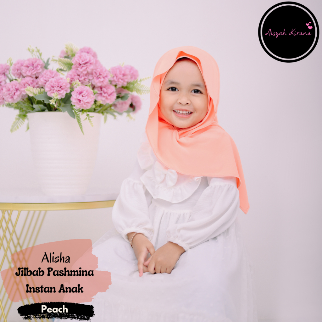 Alisha Jilbab Anak Pastan leher 2-6 tahun Kerudung Jersey Hijab Sekolah Pashmina Instant Terbaru Terlaris Lucu Gemes