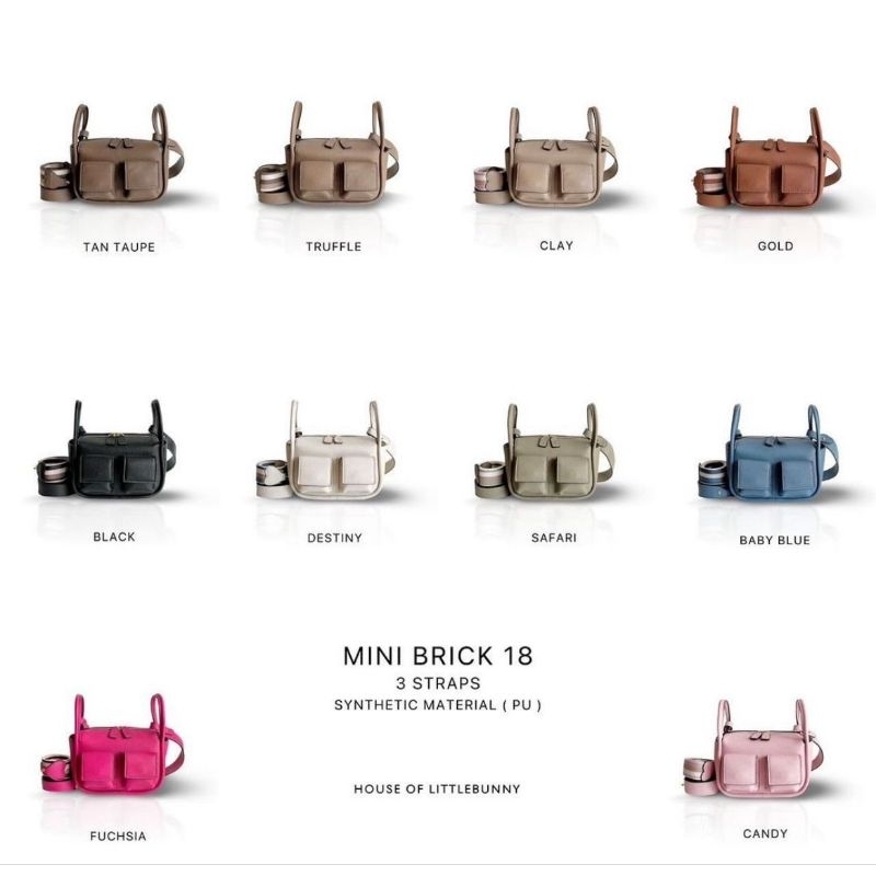 Tas LittleBunny - Mini Brick PU Togo | Tas Wanita | House Of LittleBunny