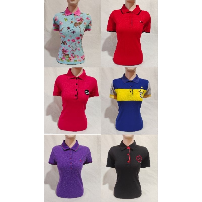 34 Kaos Kerah Polo Shirt Cewek Wanita Golf Sport/Olahraga Bahan Polo Poliester Thrift Second