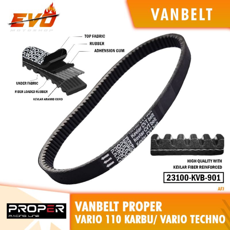 Vanbelt kevlar PROPER RACING LINE VarioTechno  110  Vario Karbu