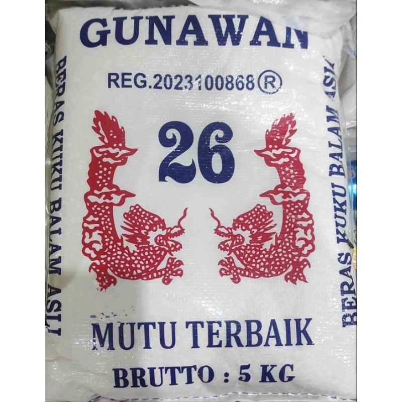 

Beras Gunawan super KKB kuku balam asli cap naga 5 kg /10 kg