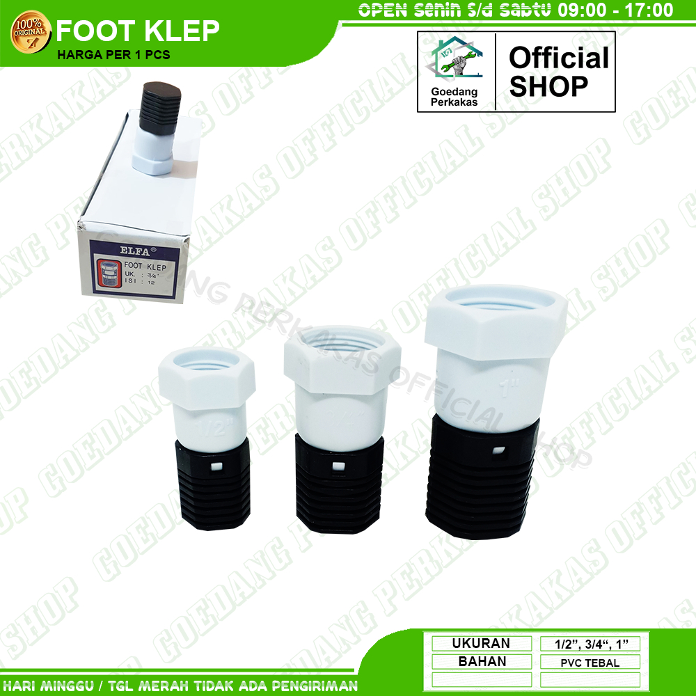 Foot Klep Pvc Elfa Murah 1/2" 3/4" 1" / Footklep Pipa Air Sumur