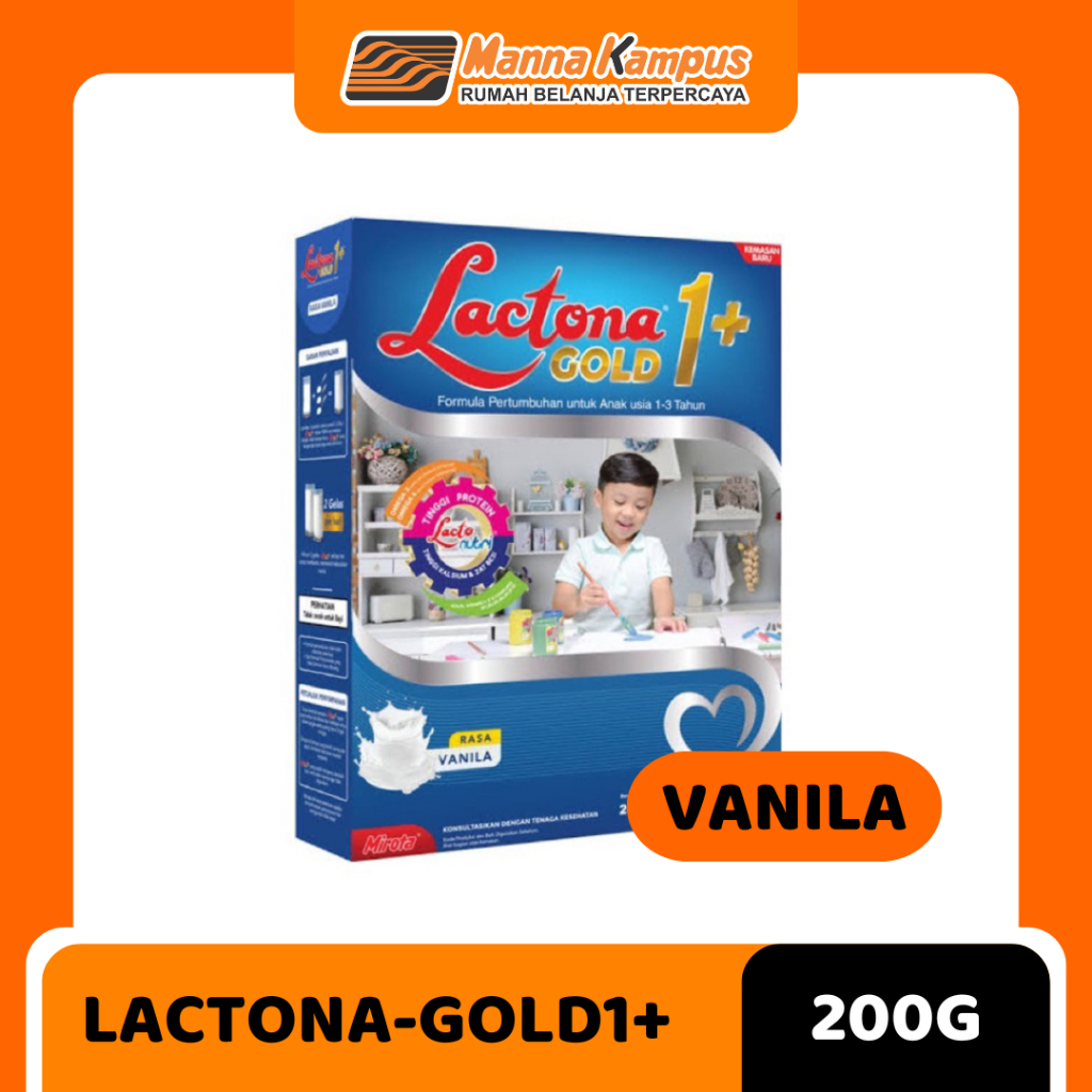 

Lactona 1+ Gold VANILA Susu Pertumbuhan Anak Usia 1-3 Tahun (200 Gram)