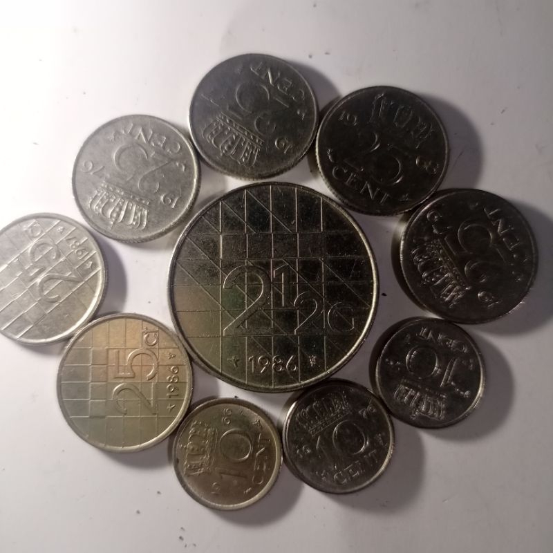 paket koin lama Belanda total 4 Gulden 30 sen 10 keping