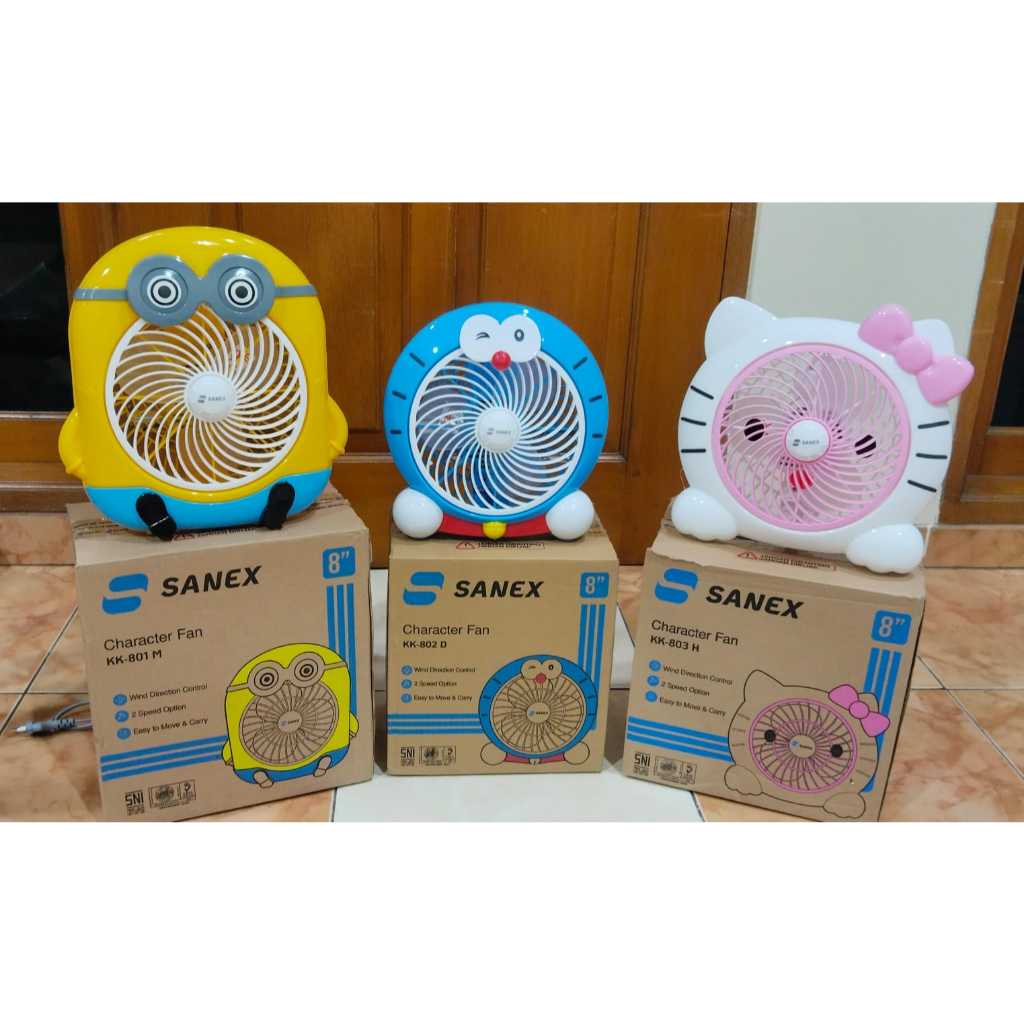 Kipas Angin Mini Listrik Karakter / Mini Fan Karakter / Kipas Angin Kotak Sanex