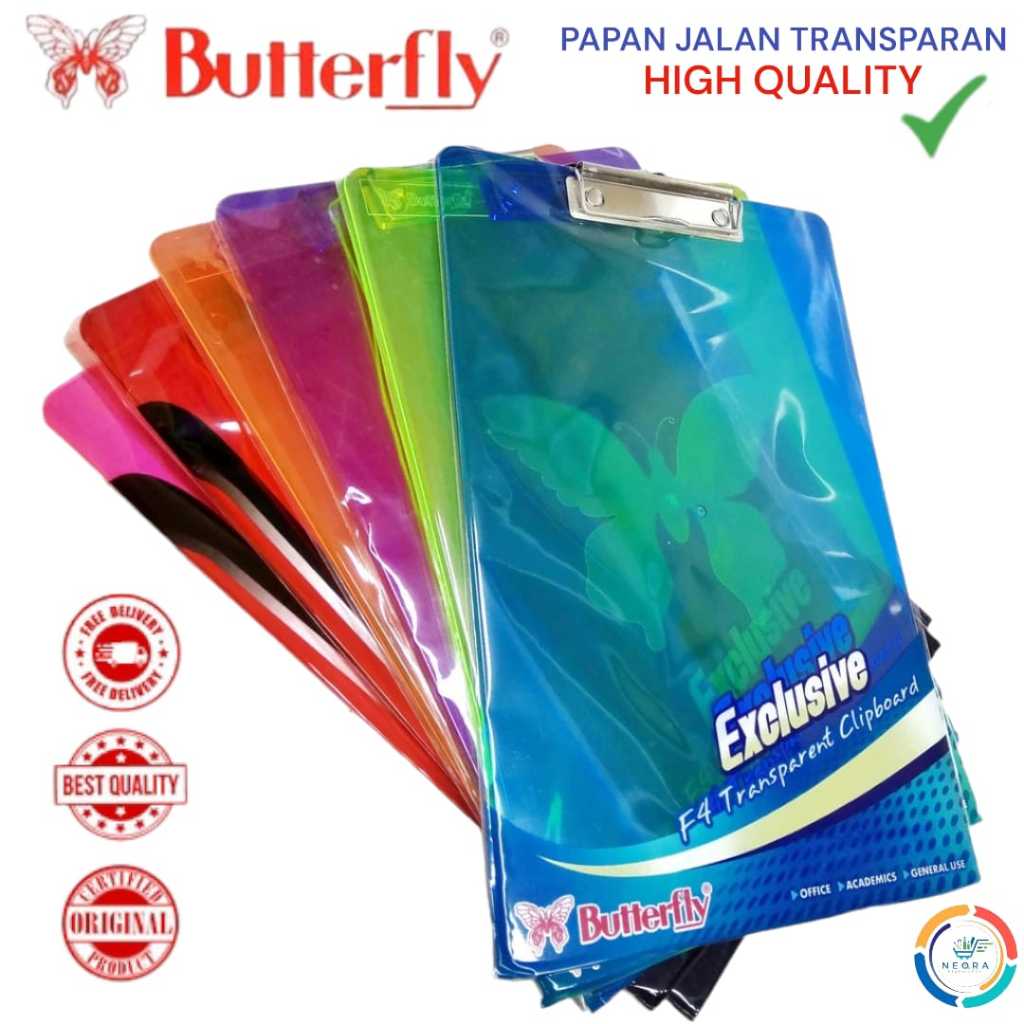 

Butterfly Clipboard Transparant F4 | Papan Jalan