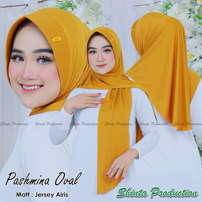 Pasmina pad oval jersey pasmina instan