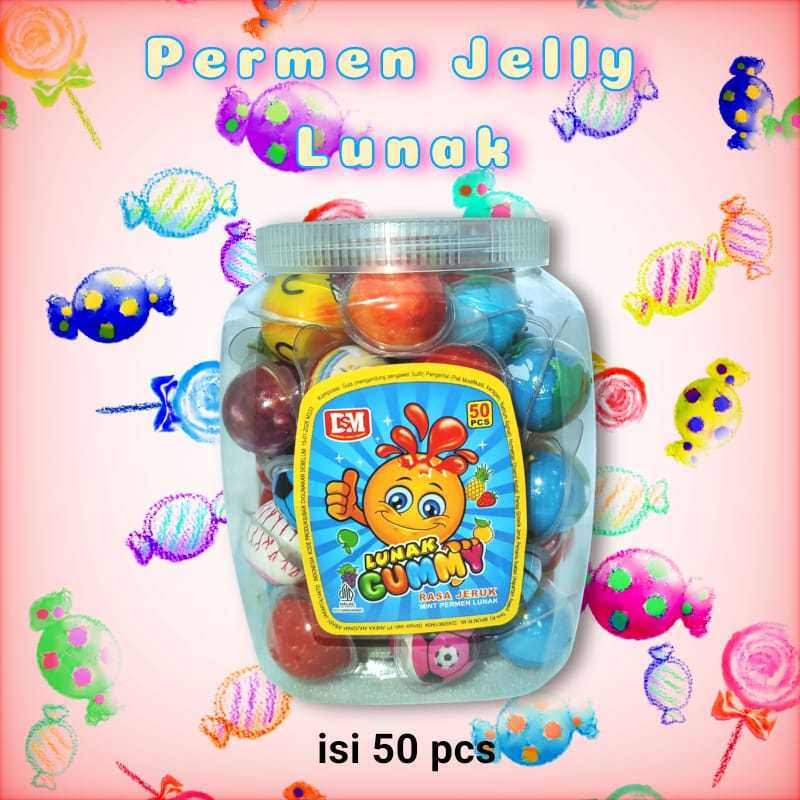 

Permen Lunak / Permen Mata isi 50pcs Besar 1 Toples Halal Bisa Di Telan