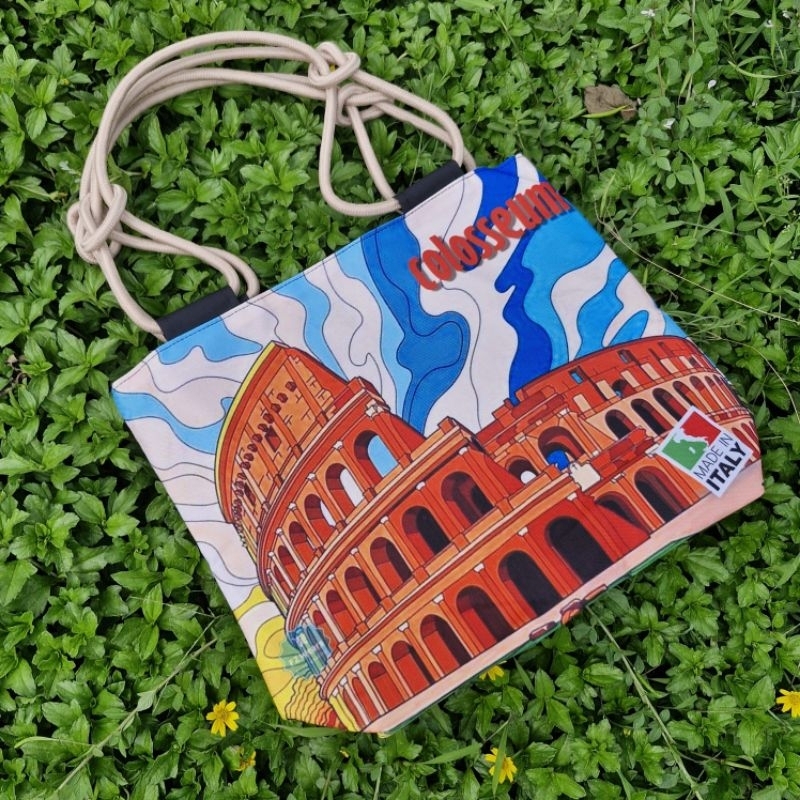 

sam - tas souvenir besar motif negara bahan tebal totebag tas jinjing oleh-oleh luar negeri