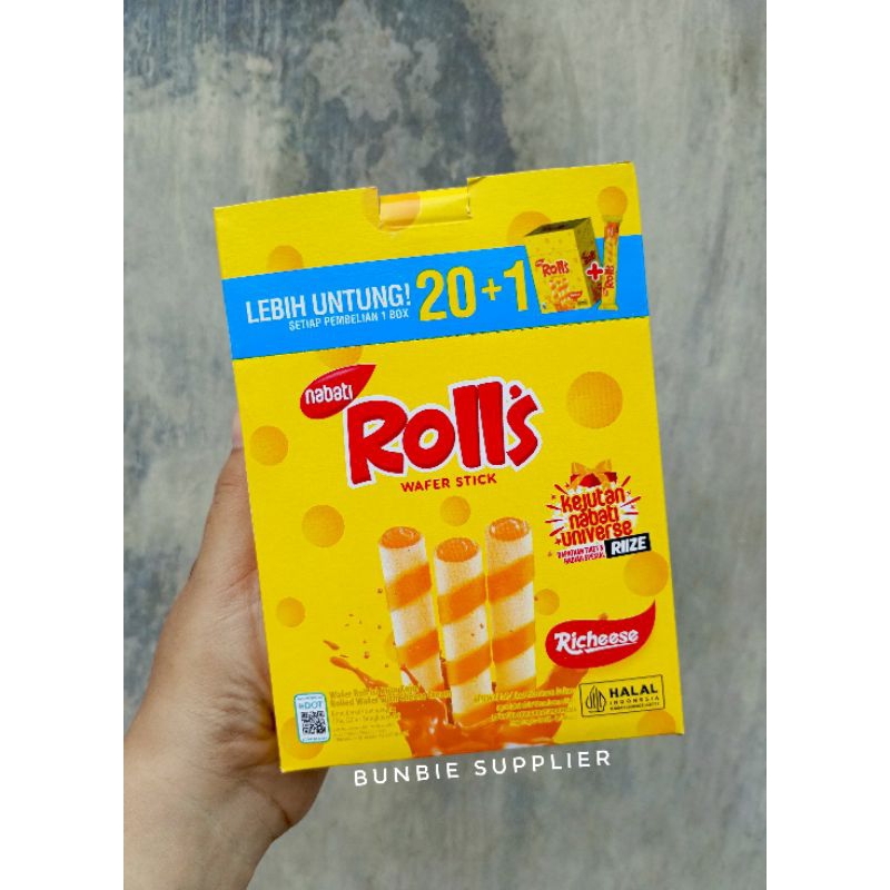 

Nabati Rolls Wafer Stick Rasa Coklat Keju Richeese Richoco 7gr x 20pcs (BOX)