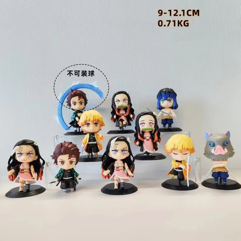 Action Figure Demon Slayer Kamado Tanjiro Nezuko Zenitsu Inosuke Giyu Chibi