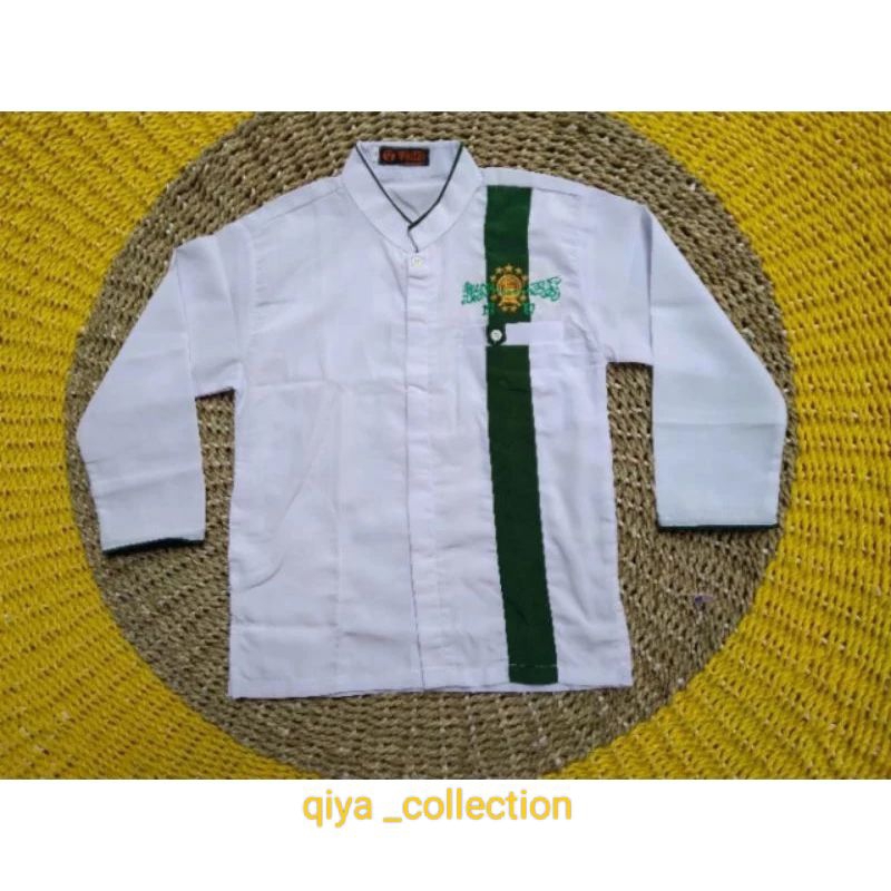 Baju Atasan Anak Putih NU bordir Baju Muslim Anak