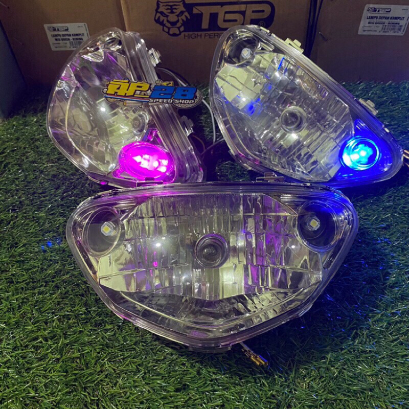 REFLEKTOR LAMPU DEPAN MIO SPORTY DAN MIO SMILE PLUS LAMPU SENJA MEREK TGP ORIGINAL MODEL QUIN / REFL