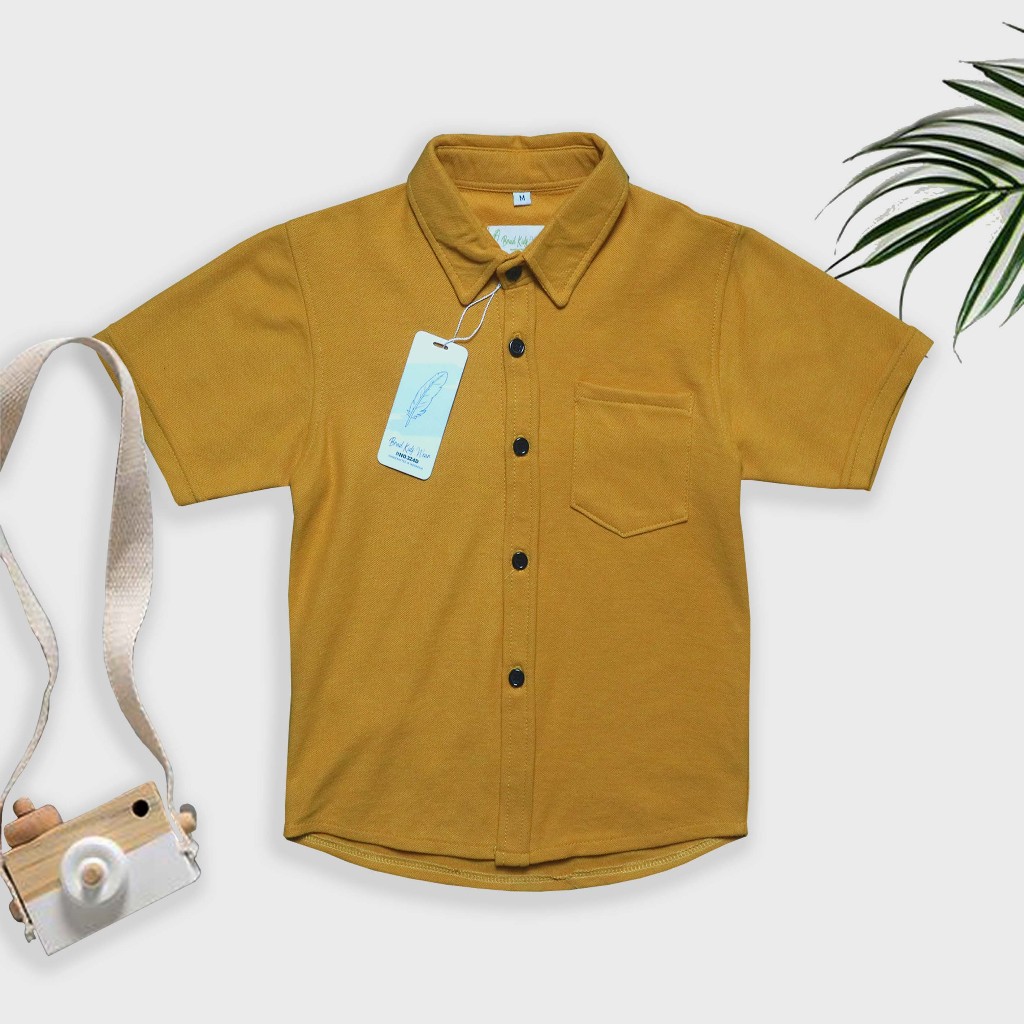 Labeeqa - Kemeja Anak Laki Laki Kemeja Polos Anak Bahan Pique Umur 1-12 Tahun Baju Kemeja Anak