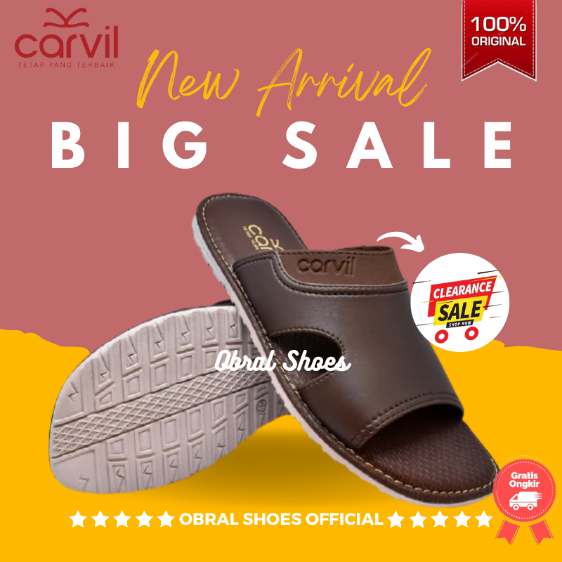 Carvil Freddo 03M Sandal Casual Selop Kulit Pria Remaja Dewasa Laki Laki Original 100%