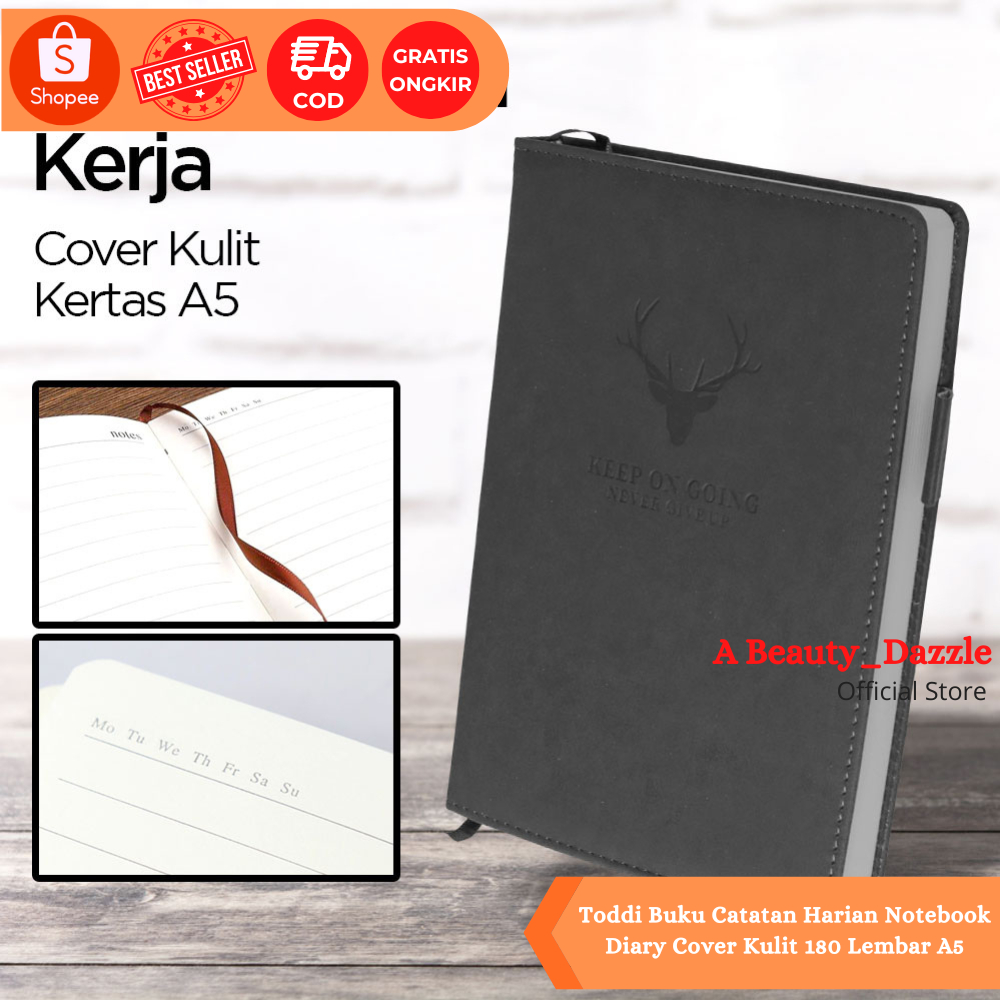 

Buku Catatan Harian Notebook Diary Cover Kulit 180 Lembar A5 - Aksesori Tulis Sekolah