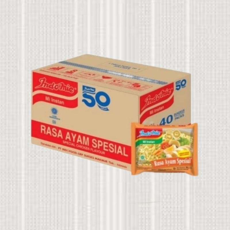 

Indomie Rasa Ayam Spesial 75g Isi @ 40 Pcs