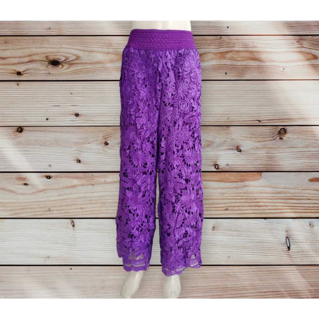 BERKATFASHION - celana kulot panjang brukat / celana wanita pants brokat terbaru kekinian allsize