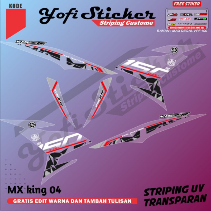 decal stiker stripingtransparan  variasi full body striping MX king biru putih old new MX king 04