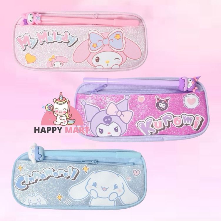 

Kotak pensil motif sanrio glittery kuromi melody cinnamoroll ART R7T2