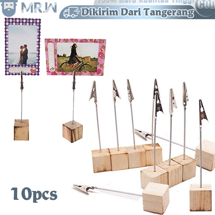 

Price Tag Kayu 1pcs Tatakan Holder Foto Price TagPhoto Card HolderWooden Clip Cube Holder ART Y6F4