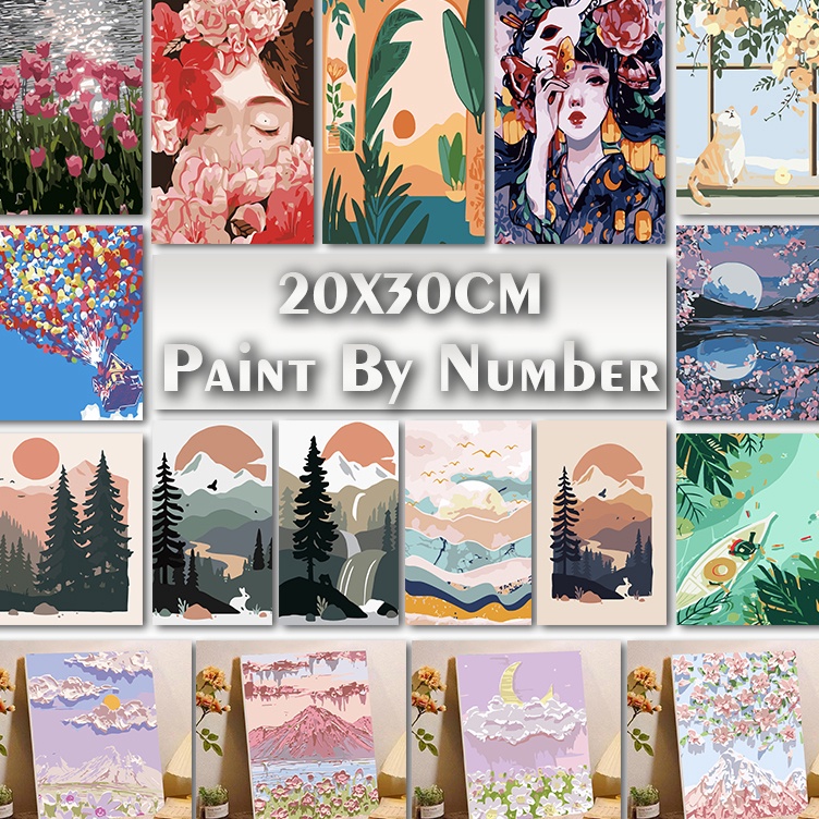 

Paint By Number 2x3cm DIY Paint Kit with Frame Digital Painting Landscape Cartoon Anime Series ART R6C9