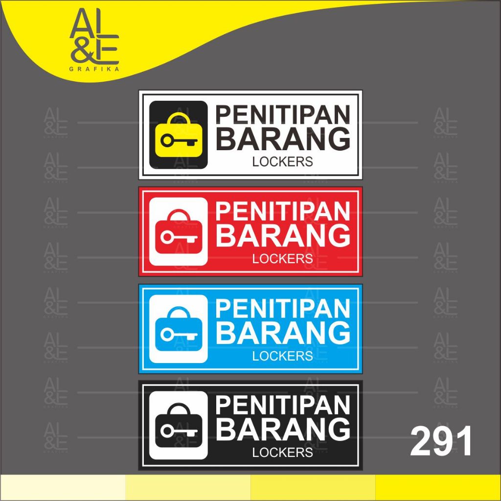 

291 - Stiker Penitipan Barang / Lockers, Sticker Vinyl, Premium, Tahan Air