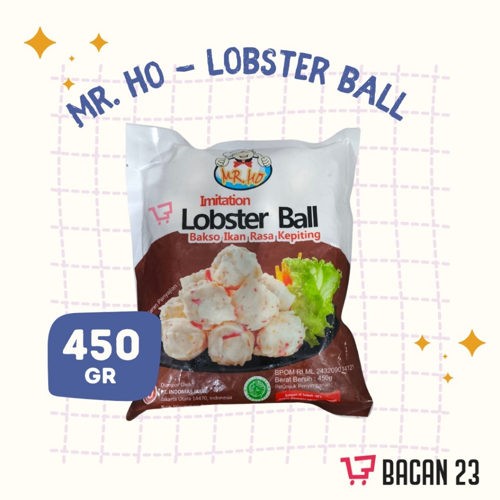 

MR. HO - Lobster Ball (450 Gr) / Bakso Ikan Rasa Kepiting / Makanan Beku / Makanan frozen