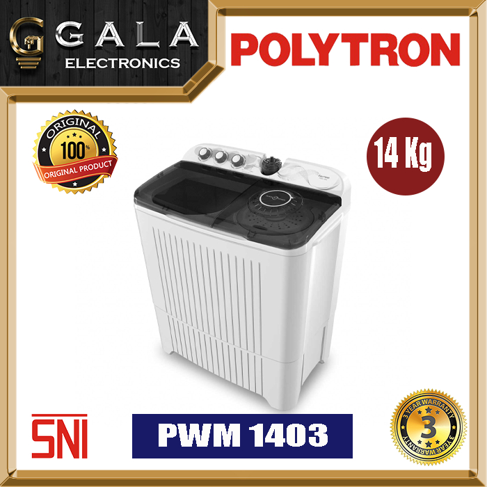 Mesin Cuci Polytron PWM 1403 14 Kg Manual (2 Tabung)