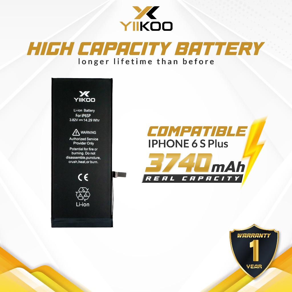 YIIKOO Baterai Iphone 6S PLUS 6S+ Batre Batrai Battery Dual IC Protection Double Power HP Handphone 